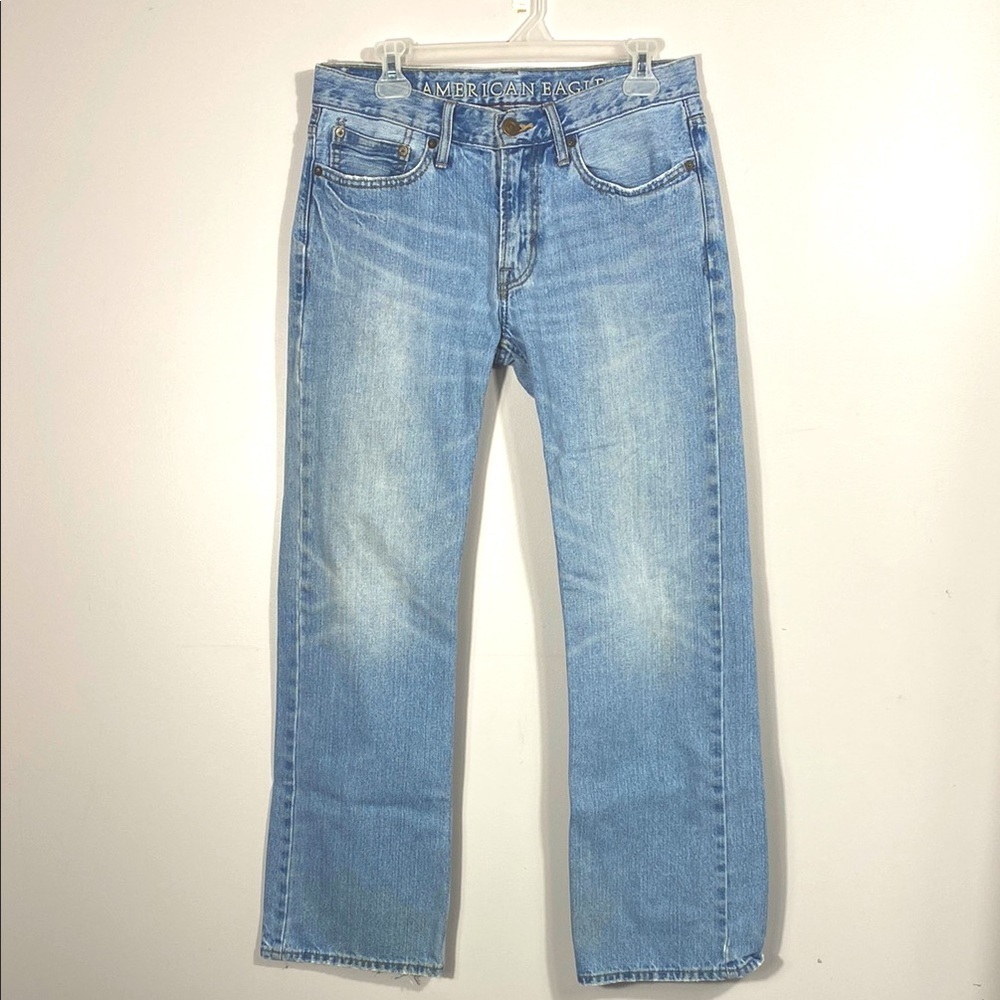 American Eagle Outfitters Men's Light Blue Wash Low Rise Bootcut Jeans 29/30